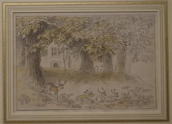Attributed to Anthony Devis (1729-1817) Asted Park 5.5 x 8in.
